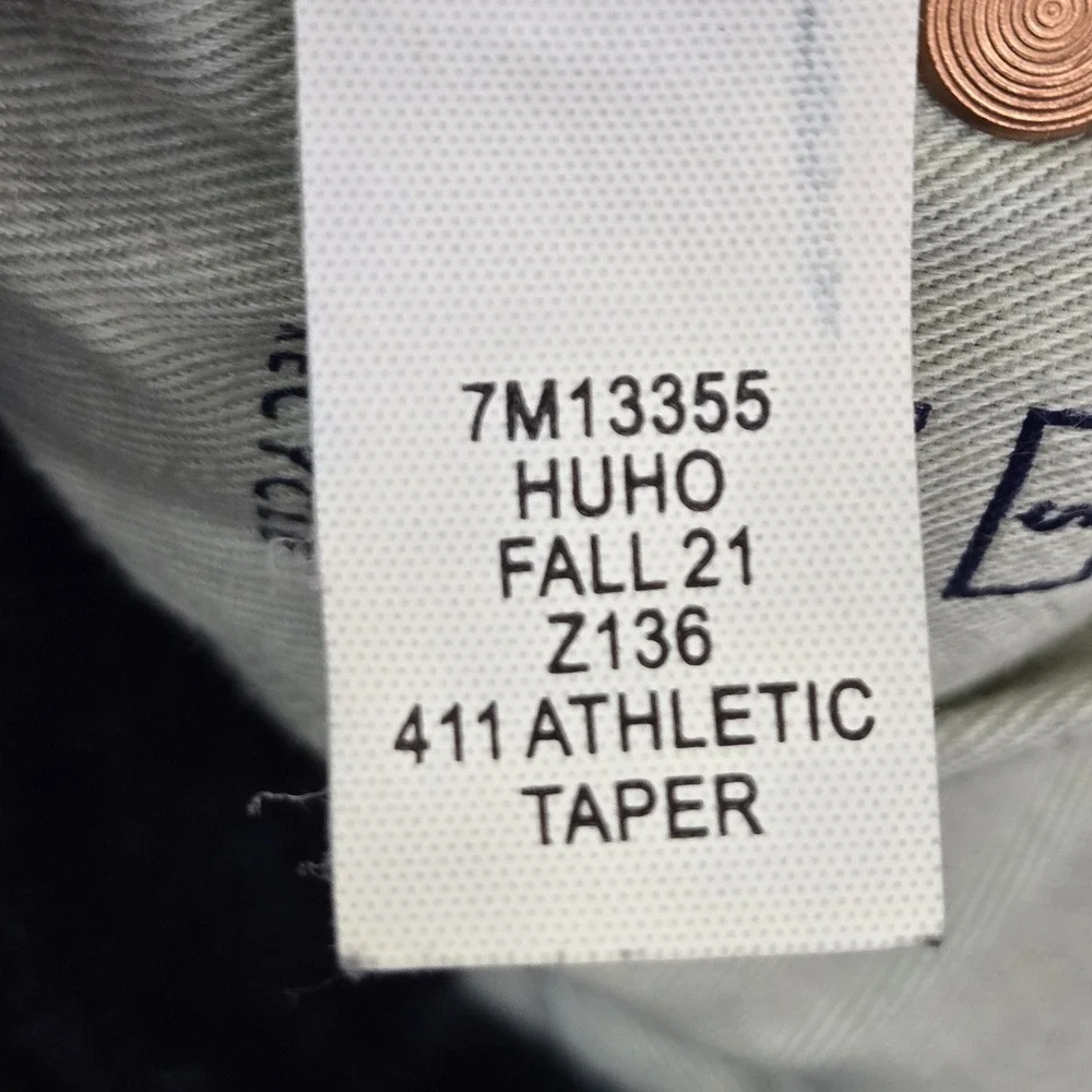 Lucky Brand Men Jeans 30X30 Dark Blue Denim 411 Athletic Taper Coolmax 23